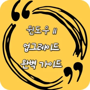 2025년 윈도우11 업그레이드 완벽 가이드