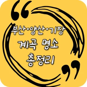 부산·양산·기장 계곡 명소 총정리