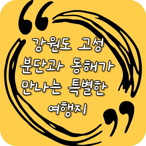 고성 여행 가이드 2025