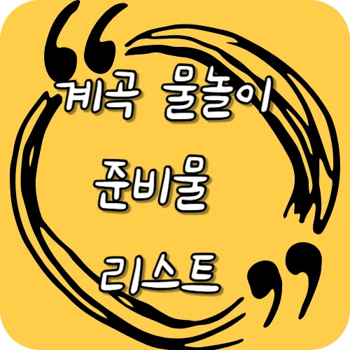 계곡 물놀이 준비물 리스트